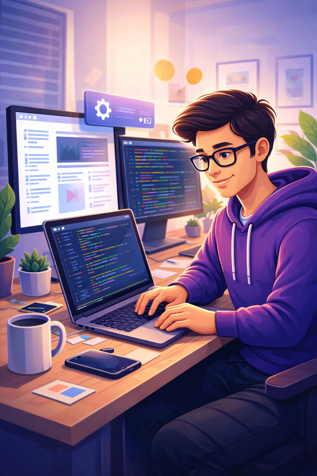 Freelance Developer Working